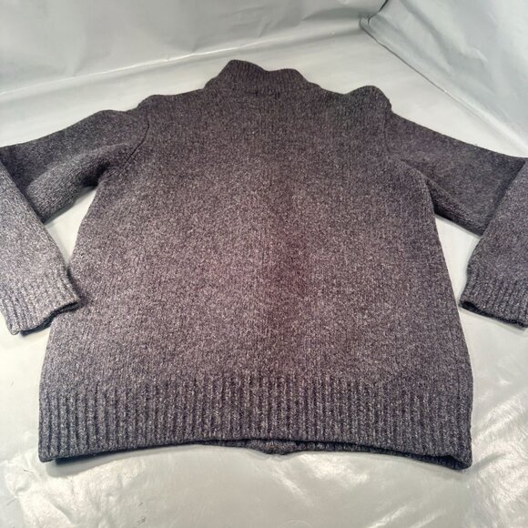 LL Bean Wool Zip Up Cardigan Sweater Men Pockets Long Sleeve Gray - Picture 13 of 16
